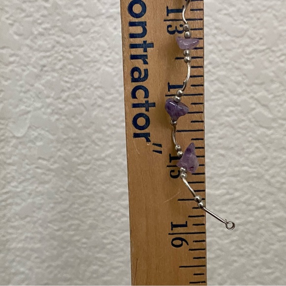 Vintage Handmade Amethyst Nugget 925 Sterling Silver Necklace & Bracelet Set - Picture 10 of 15